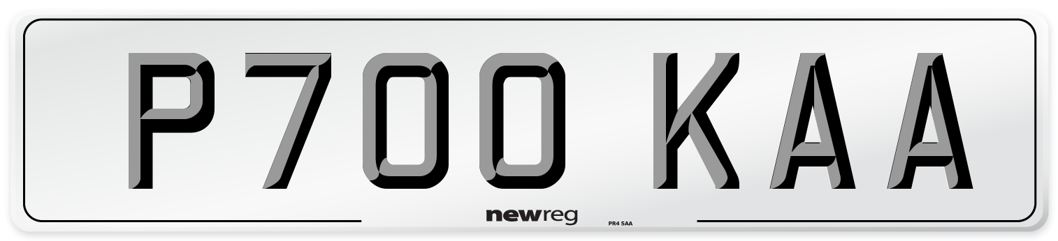 P700 KAA Number Plate from New Reg
